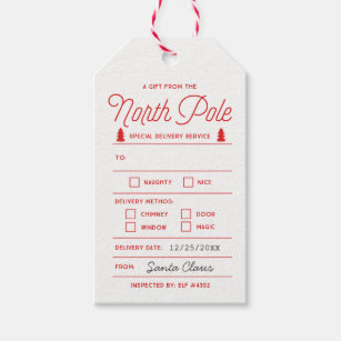 North Pole Present Tags Reward Enclosures .united kingdom photograph relating to Free Printable North Pole Special Delivery Printable called North Pole Reward Tags Present Enclosures .british isles